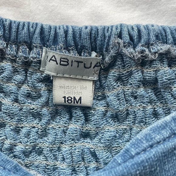 Habitual Kids Denim Like Romper with Ruffles and Bow 18 Months - Picture 8 of 8